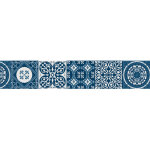 Frise adhésive 15x300 cm, déco murale intérieure, carreaux de ciment bleu. décorez votre intérieur avec ... Frise adhésive 15x300 cm, déco murale intérieure, carreaux de ciment bleu. décorez votre intérieur avec ...