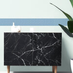 Frise adhsive autocollante 15 cm x 300 cm, motif pois blanc sur fond bleu, dcoration murale intrieure ...