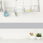 Frise adhsive autocollante 15 cm x 300 cm, motif pois blanc sur fond gris, dcorative pour murs et meubles. ...