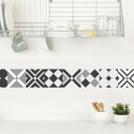 Plage - frise adhésive autocollante faenza, 15 cm x 300 cm, déco intérieure, style graphique, imitation ... Plage - frise adhésive autocollante faenza, 15 cm x 300 cm, déco intérieure, style graphique, imitation ...