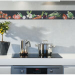 Frise adh�sive autocollante l�gumes aquarelle, 15 cm x 300 cm, d�corative pour murs et meubles