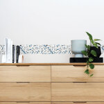 Plage - frise adh�sive autocollante marbre color� bleu, 10 cm x 300 cm, d�corative pour murs et sols