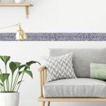 Frise adhésive déco géométrique abstraite, 10 cm x 300 cm, bleu graphique Frise adhésive déco géométrique abstraite, 10 cm x 300 cm, bleu graphique