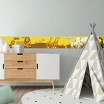 Frise adh�sive d�corative autocollante pour chambre d'enfant, motif de la savane, animaux de la jungle, ...