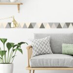 Frise adhésive grise abstraite 10x300 cm - déco murale triangle symétrique grise, 10x300 cm Frise adhésive grise abstraite 10x300 cm - déco murale triangle symétrique grise, 10x300 cm