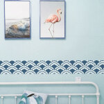 Frise adhésive melbo 15 cm x 300 cm, autocollante, motifs éventails nuages bleu et blanc, décoration ... Frise adhésive melbo 15 cm x 300 cm, autocollante, motifs éventails nuages bleu et blanc, décoration ...