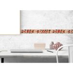 Plage - frise adhsive murale 5x300 cm, rouge, brique & drapeau anglais - dcoration street urbaine