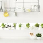 Frise d�corative adh�sive, motifs herbes aromatique pour un d�co cuisine, 9 cm x 300 cm