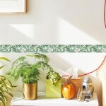 Frise murale d�corative adh�sive fleurs vertes 5 cm x 300 cm ? autocollante et repositionnable ? id�ale ...