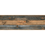 Bricoflor - frise murale trompe l'oeil effet bois | frise papier peint � motif noir, marron et gris | ...