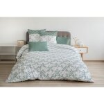 Home linge passion - parure de couette 3 pieces coton 57 fils vert 240x260 cm - la frise Home linge passion - parure de couette 3 pieces coton 57 fils vert 240x260 cm - la frise