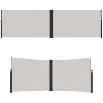 Froadp 180�600cm paravent lat�ral extensible double c�t� brise vue retractable store ext�rieur, gris