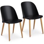 Fromm&starck - chaise - 2 ensemble - jusqu' 150 kg - sige 43, 5 x 43 cm - noir