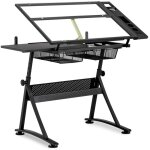 Table à dessin architecte plateau inclinable 0 - 70° en verre pour travail debout Table à dessin architecte plateau inclinable 0 - 70° en verre pour travail debout