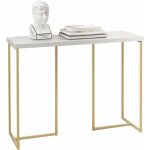 Fsb58 - g table console table d'appoint bout de canap table d'entre effet marbre cadre en fer haute ...