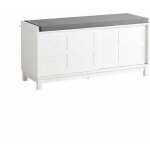 Banc de rangement avec coussin rembourr, banquette confortable  chaussures avec 2 portes coulissantes, ...