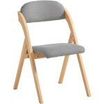 Sobuy - chaise pliante en bois avec assise rembourre, chaise compacte et confortable pour cuisine, salle ...