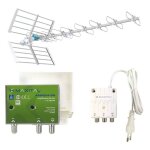 Fte - kit antenne dtt avec filtre 5g avec amplificateur et alimentation vkit7 - 5g