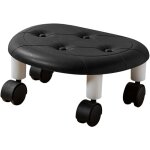 Fuax ? tabourets roulants ronds et bas, en cuir, roue universelle, petit tabouret pivotant � roulettes, ...