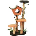 Arbre  chat - 154 cm de haut - design vgtal avec lierre et fougres - meuble grattage flin peluche ...