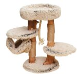 Arbre à chat - 87, 5 cm de haut - design ludique - meuble grattage félin - couleur crème - marron - bois ... Arbre à chat - 87, 5 cm de haut - design ludique - meuble grattage félin - couleur crème - marron - bois ...