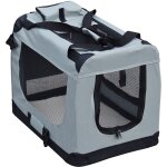 Caisse de transport grise - taille m / 60 x 42 x 44 cm - charge max. 10 kg - pliable - avec poign�e et ...