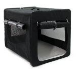 Wiltec caisse de transport noire pliable pour chiens chats animaux domestiques - taille xl / 94 x 66 ...