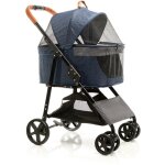 Poussette pliable pour chiens et chats 2 en 1 ? capacité max. 20 kg ? bleue ? en acier et eva ? avec ... Poussette pliable pour chiens et chats 2 en 1 ? capacité max. 20 kg ? bleue ? en acier et eva ? avec ...