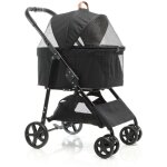 Poussette pliable pour chiens et chats 2 en 1 ? capacité max. 20 kg ? noire ? en acier et eva ? avec ... Poussette pliable pour chiens et chats 2 en 1 ? capacité max. 20 kg ? noire ? en acier et eva ? avec ...