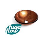 Vasque � poser ronde en verre durci 30cm ? hauteur 10, 5cm ? couleur rouge marron ? �l�gante pour salle ...