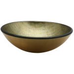 Fugaflow - efficiente arredo vasque � poser 42x14. 5cm rond verre durci vert dor�