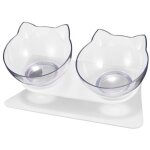Fuienko - gamelle et �cuelle pour chat double bol de chat avec support en plastique 29 x 15 x 8 cm blanc ...