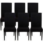 Housse de chaise noir hauteur 60 - 75cm 6pcs Housse de chaise noir hauteur 60 - 75cm 6pcs