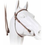 Full, chestnut rosso: bridon western en cuir lisse avec rnes