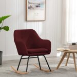 Prolenta premium - furniture limited - chaise  bascule rouge bordeaux tissu