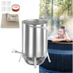 F�t de feu de chauffage de piscine en acier inoxydable avec bois de chauffage, connexions 32 / 38 mm, ...