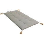 Futon repliable panama avec pompons jute 60 x 120 cm - enjoy home