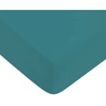 Future home - drap housse en coton 57 fils uni bonnet 25cm canard 140x200cm