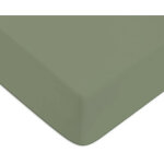 Future home - drap housse en coton 57 fils uni bonnet 25cm sauge 90x200cm