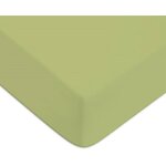 Future home - drap housse en coton 57 fils uni bonnet 25cm tilleul 140x200cm