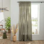 Future home - rideau uni en gaze de coton pattes cach�es � l'unit� 140x260cm kaki