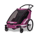 Remorque vlo en pourpre - fuxtec sport cruiser - charge max. 45kg, 2 ceintures 5 points, enfants poussette ...