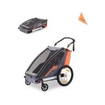Remorque vlo fuxtec sport cruiser - charge max. 45kg, 2 ceintures 5 points, enfants poussette pliable ...