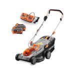 Tondeuse gazon batterie 40v (2x20v) fuxtec fx - e2rm37 - largeur 37cm 2 batteries li - ion 4ah, double ...