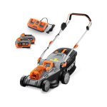 Tondeuse gazon batterie 40v (2x20v) fuxtec fx - e2rm43 - largeur 43cm 2 batteries li - ion 4ah, double ...