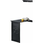 Sobuy - table murale rabattable  manger avec tableau mmo ? table pliante murale noire pour cuisine, ...