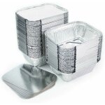 Lot de 100 barquettes en aluminium jetables avec couvercle pour transport de nourriture - conglation ...