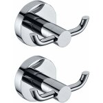 Gabrielle lot de 2 pat�res murales modernes en chrome poli en laiton massif double porte - serviettes ...