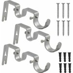 3 pcs support de tringle  rideau double tringle  rideau pole holder rideau drapery rod supports pour ...