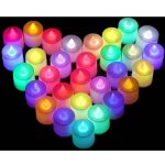 Gabrielle lot de 48 bougies chauffe - plat sans flamme � piles avec led changeant de couleur pour c�l�bration, ...